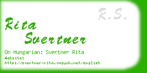 rita svertner business card